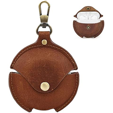 TGeng for Huawei Freebuds 3 Leather Case, Personalized Genuine Leather Freebuds Case … (Brown) Cover