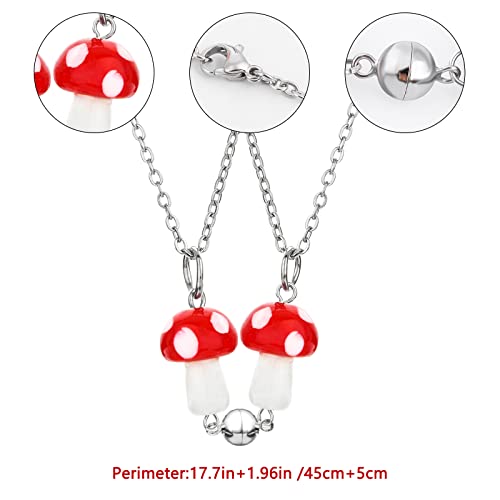 Mjartoria Bff Necklace For 2 Mushroom Pendant Necklace Best Friends Forever Friendship Necklace Best Friend Necklaces Birthday Valentines Day Gifts #TOP4