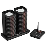 Retekess TD186 Pager Rufsystem, Pager Pieper, 600M Reichweite, Anti-Dumping-Design, EIN-Tasten-Stummschaltung, 64 Eingabeaufforderungsmodi, 30 Pagers für Restaurants und Food Courts