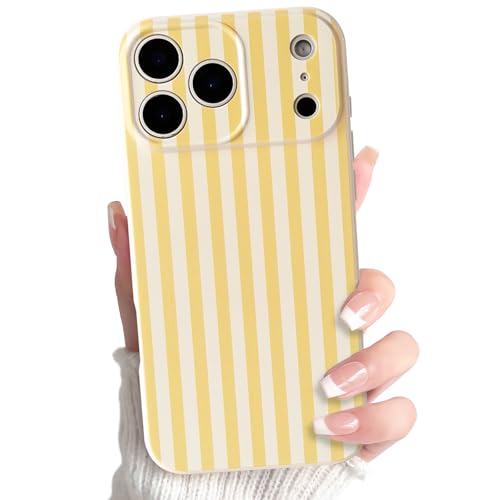 Lovmooful for iPhone 17 Pro Case Cute Color Striped Design-Yellow by Lovmooful - Used condition - US$5.84