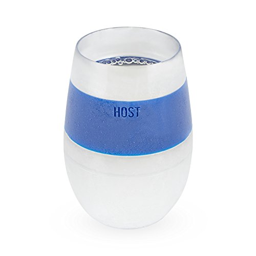 Host 6379 Red & White Tumbler Cups, Insulated Plastic Freeze Stemless Wine Glasses
