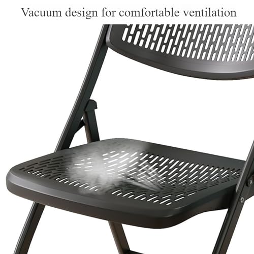 Image of MRC Lazer Folding Chair with Breatheable Nylon Seat for Space-Saving Design for Home, Office, and Dorm Rooms Kitchen,Work,Sturdy,Garden,Balcony,Restaurant Chair (Black)