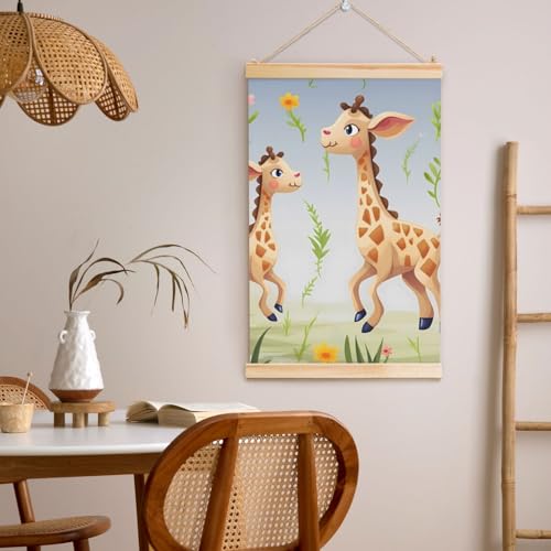 Bannière pour décoration d'intérieur girafe poster suspendu bois