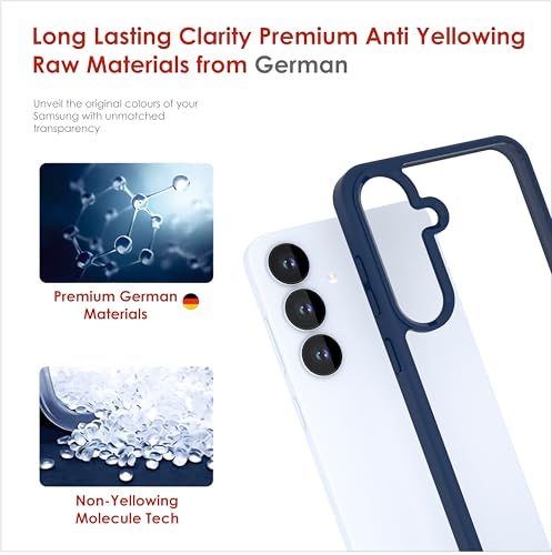Image of Case for Samsung Galaxy S25 Plus, [Anti-Yellowing Technology] [Military Grade Drop Protection] Shockproof Slim Hybrid Phone Case for Samsung Galaxy S25 Plus 5G - Indigo Blue