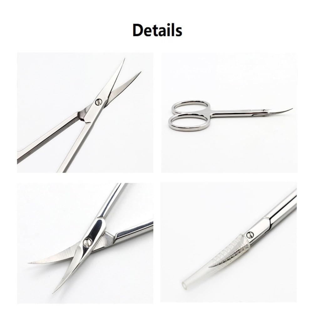 Tijeras para cutículas con punta de deformación, mango antideslizante, para manicura, de acero inoxidable, para uñas, recortador de cutículas, tijeras para cutículas 01