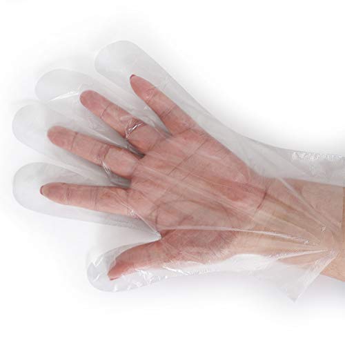 Safe-Touch Disposable Disposable Clear Plastic Gloves Food Safe Powder Free PE Protection Epidemic Protection Gloves in Multi-Purpose, 100 Pcs/Box (Clear)