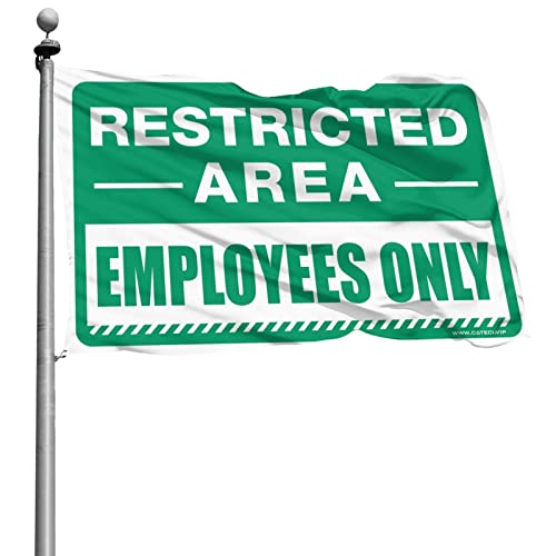 男性用の装飾 洞窟 制限区域標識 従業員のみ 旗 大学寮 部屋 旗 パティオ バー アクセサリー (サイズ:60X90CM)