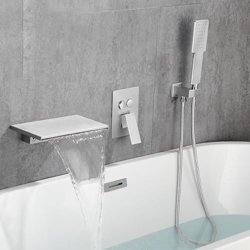 Mitigeur de baignoire-douche mural encastré en laiton chaud et froid à 3 trous