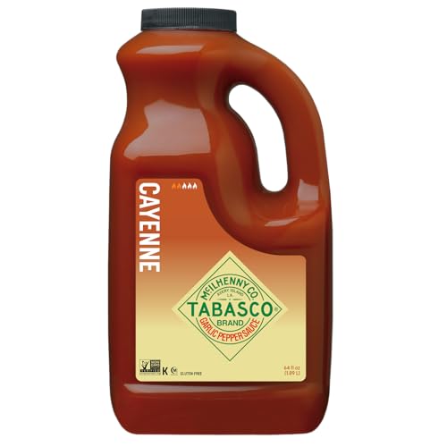 Image of TABASCO Brand Cayenne Garlic Pepper Sauce, Mild, 64 Oz Bulk Jug (1-Pack) | Value Size Cayenne Pepper Bulk Sauce, Infused with Garlic, Bold Flavor Wing & Taco Sauce, Italian Blend for Marinara & Pizza