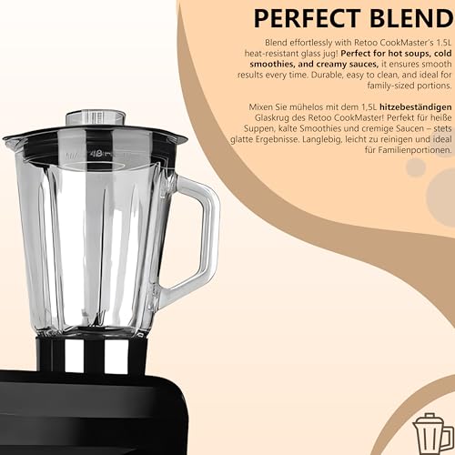 Retoo Küchenmaschine 3 in 1 1500W Large Stainless Steel Bowl 6L Meat Grinder Kneading Machine Multifunctional 6 speed settings 3 Mixing Tools Includes Splash Guard Lid Dough Hook and Whisk Versatile 4 Retoo Küchenmaschine 3 in 1 1500W Large Stainless Steel Bowl 6L Meat Grinder Kneading Machine Multifunctional 6 speed settings 3 Mixing Tools Includes Splash Guard Lid Dough Hook and Whisk Versatile