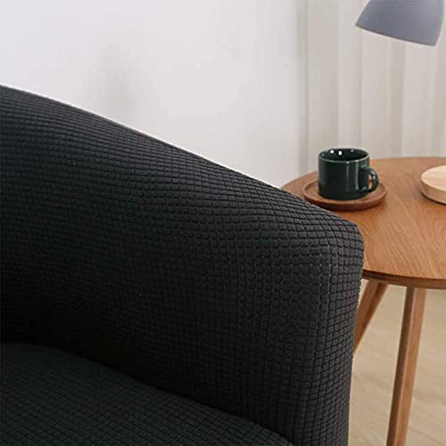 Housse De Fauteuil Club Extensible 1 Place – Noir – Protection Élastique Lavable Pour Chesterfield & Fauteuils
