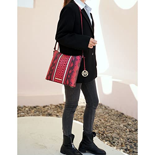 MKF Collection Shoulder Bag for Women, Faux Crocodile & Snake Embossed Fashion Purse Crossbody Handbag3