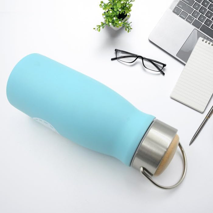 Oblivion Stainless Steel Water Bottle with Handle – 360ML, Wide Mouth, BPA-Free, Leak Proof, Rust Proof, Hot & Cold Drinks, Gym Sipper, ideal for Office, School, Home, and Travel Use- 1Pc