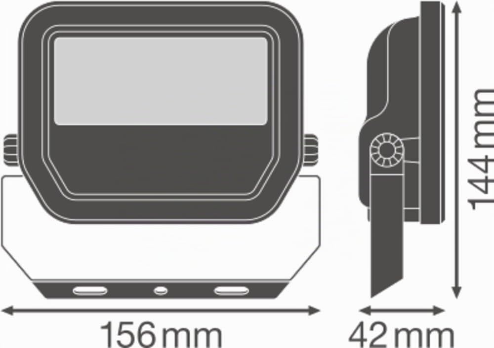 LEDVANCE FL PFM 20W/4000K SYM 100 BK LEDV FLOODLIGHT 20 W, Aluminium, Noir