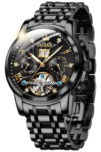Image of OLEVS Automatic Gold Watches for Men Luxury Classic Stainless Steel Calendar Luminous Waterproof Watches for Men