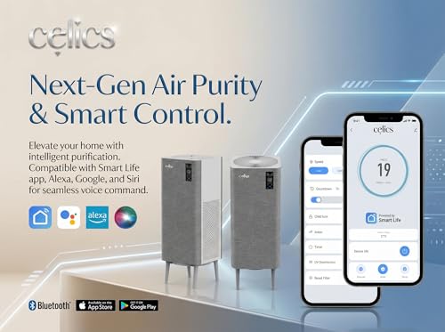 Image of Planet Series Smart Air Purifier | 6-Stage Advanced Filtration with True HEPA-13, UV-C & Ionizer | Covers Up to 2400 Sq Ft, PM2.5 AQI Display | Remote Control (Grey)