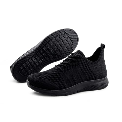 Image of Bernal Black Sneakers for Women Walking Shoes Non Slip Lightweight Casual Breathable Tennis Shoes Work Travel
