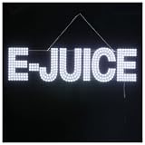 30'x10' Large LED E-JUICE Signs for Smoke Shops, Super Bright Unique Design E-JUICE Sign with Hanging Installation, High Visibility E-JUICE Sign for Stores Retail Shops Window (White)