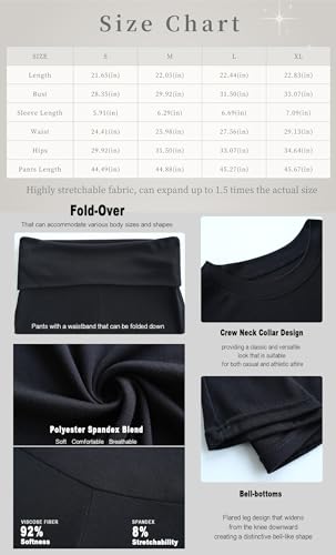 Women's 2 Piece Lounge Outfits Slim Short Sleeve Tops Low Rise Flare Leggings Sets Yoga Sweatsuit3