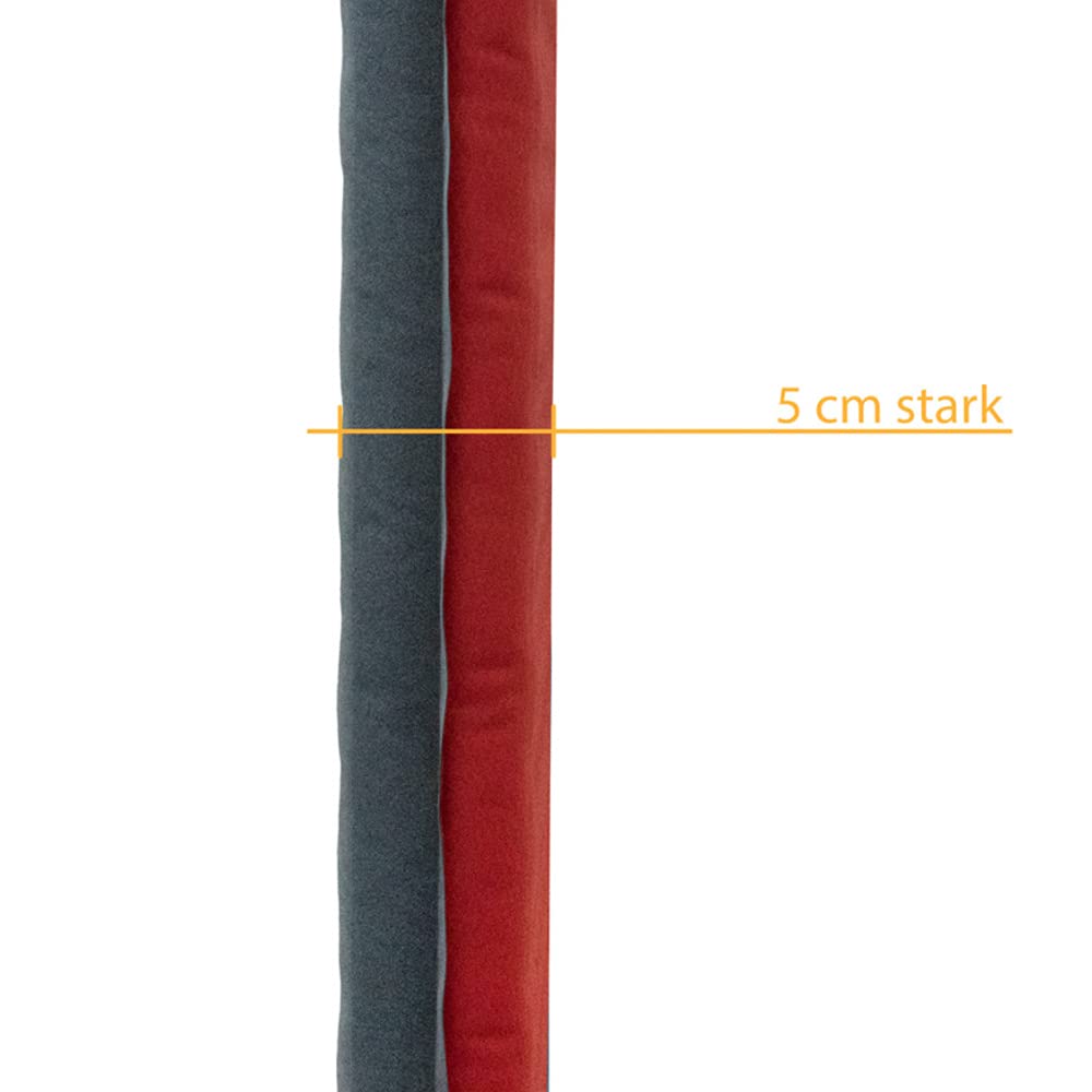 outdoorer Trek Bed 2 w kolorze czerwonym – ultralekka karimata samopompująca, grubość 5 cm, mały rozmiar po spakowaniu, składana – idealna samopompująca się karimata trekkingowa i kempingowa