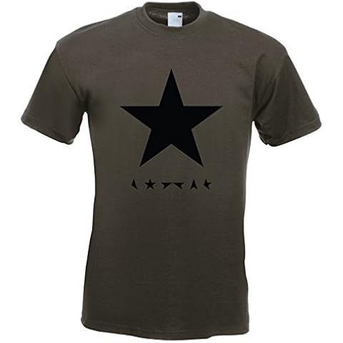 Juko David Bowie Blackstar Logo 25th Album Cover Star 1363 T Shirt. Khaki, Large Cover