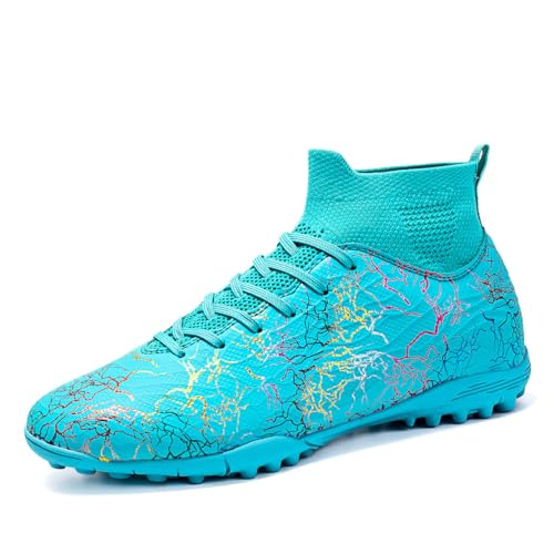 Botas de Fútbol Altas Hombre Mujer | Zapatos de Fútbol con Diseño de Medias para Soporte de Tobillo | Espigas FG/AG para Terreno Firme y Césped Artificial