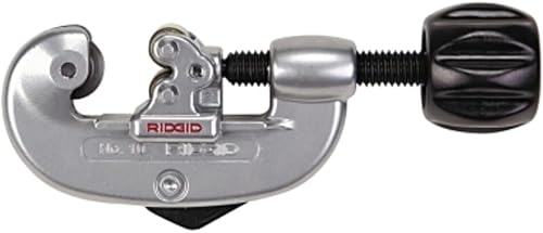 32915 #10 Screw Feed Tubing Cutter with Heavy-Duty Wheel, 1/8-inch to 1-inch Tube Cutter,Silver/Black,Small