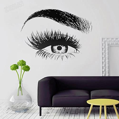 Pestañas, cejas, cejas, calcomanía de pared para salón de belleza, calcomanías de vinilo para pared, decoración, tienda de maquillaje, pegatinas de pared para habitación de niñas, creativas 42x56cm Cover