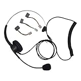 Corded Telephone Headset RJ11, Call Center with Noise Cancelling Mic for Customer Service, Adjustable Metal Headband Head-Mounted Ear Headset