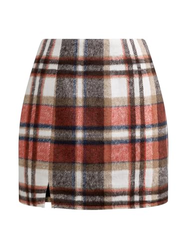 NIMIN Plaid Mini Skirts for Women High Waist Fall Winter 2025