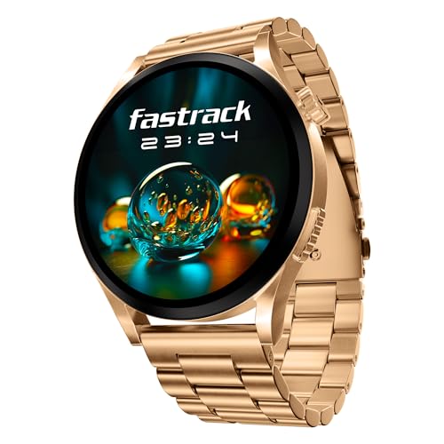 Image of Fastrack Radiant FX4 1.51 inch AMOLED Metal Smart Watch with Single Sync BT Calling, Functional Crown, All-Round Health Tracking, 100+ Sports Modes, IP68 - Smartwatch for Man & Woman (Rose Gold)