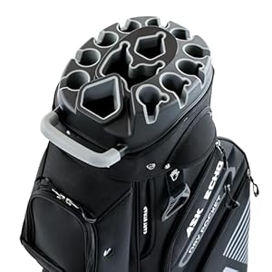 ASK ECHO 2024 T-Lock Golf Cart Bag with 14 Way Organizer Divider Top, Premium Cart Bag with Handles and Rain Cover, for Men