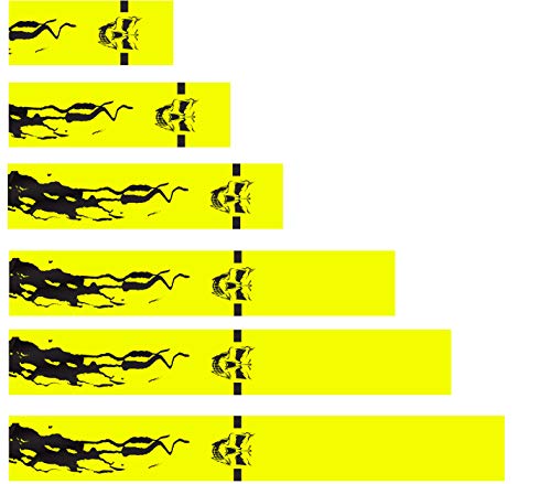 White Water Archery Yellow Fluorescent Neon Blood Trail Skull Arrow Wraps 15pc Pack Choose Length Width (4.75)