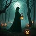 AHLPO Velvet Hooded Cloak Unisex Cape with Hood Halloween Party Cosplay Costume Witch Robe Cloak Vampire Cape for Men Women