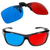 Anaglyph 3d Lunettes Multi Usage 3d Vision Lunes Symple Style Red-blue Blue Clips for 3d Movie Game Tv Theater Rouge
