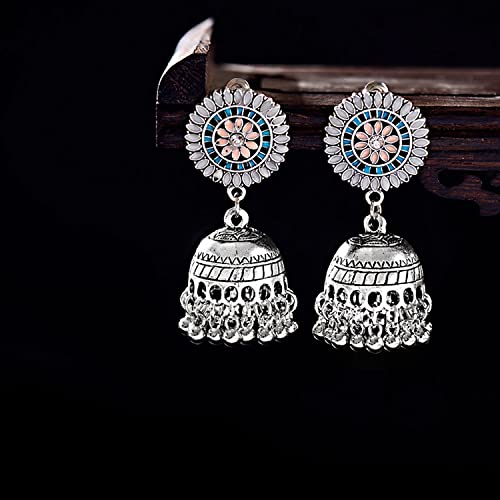 Multicolor Stone Studded Tassel Earrings