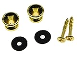 KAISH Gold 2x Guitar Strap Buttons Knobs Guitar End Pins