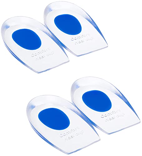 2 paia di talloni in silicone, cuscinetti in silicone gel per uomini e donne per fascite plantare, Sperone osseo, dolore al tallone, dolore al tendine d'Achille e cura dei piedi (blu/UK7-12)