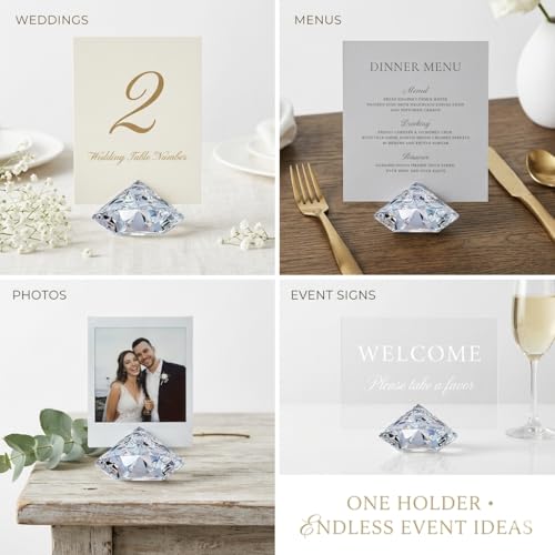 Porte-numéros de table en cristal acrylique pour placer les invités