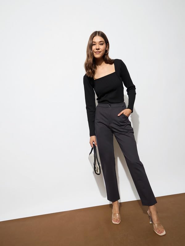 Image of Black 4-Way Stretch Tapered Pants