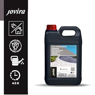 JOVIRA PINTURAS Liant Gravier et Cailloux – 5 L – Résine extérieure pour le compactage et la fixation des agrégats (graviers, cailloux et pierres)