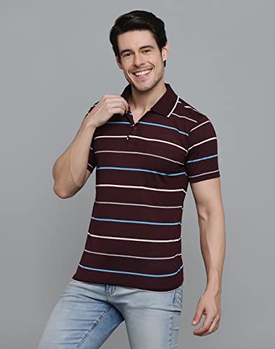 Image of INKKR Striped Men's Polo Neck T-Shirt Combo