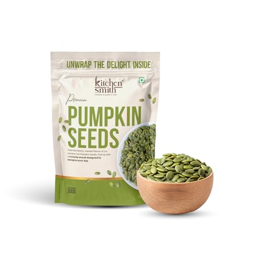 Image of KitchenSmith Premium Pumpkin Seeds - Pack of 5 (200gm Each) | Packed with Protein | Healthy Fats & Essential Nutrients for a Healthy Lifestyle | Energy and Skin Glow