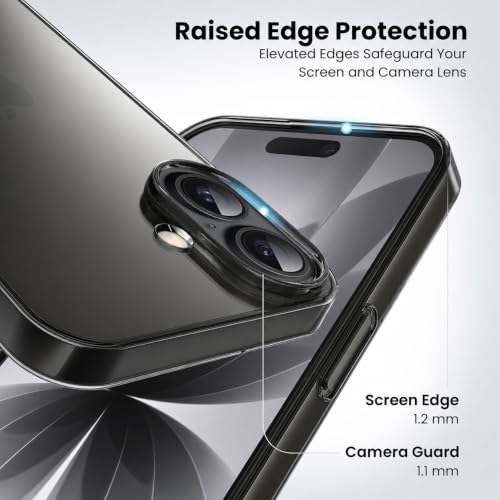 Image of VONZEE Anti Scratch Semi Translucent Cover for iPhone 16 Case, Premium PC + TPU Phone Cases Drop Proof, Slim Anti Yellowing Never Yellowing Shockproof