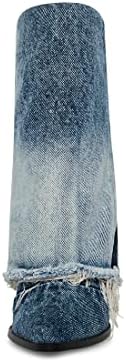 Steve Madden Women's Livvy Western Boot, Denim Fabric, 6 | Image 1