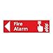 Fire Alarm Sign (F1008-)|Flexible Polyester 17" X 5" Self Adhesive Back|ANSI Signs|Sign for Warehouses, Manufacturing, Medical, Chemical Plant, Fuel Storage, Public Buildings