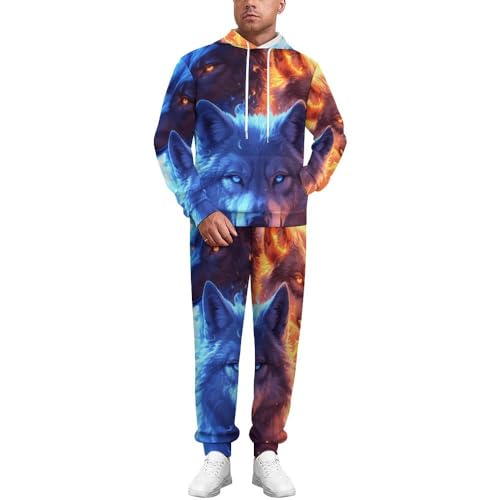 Pantalon de jogging Wolfss et pull pour homme contre le froid hivernal