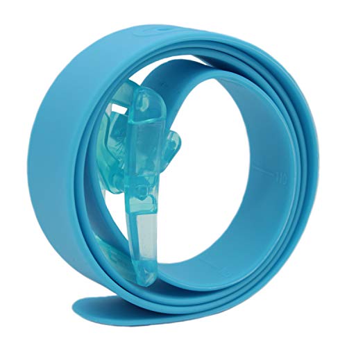 MESHIKAIER Bonbon Couleur Fashion Ceinture Unisexe en Silicone avec Boucle Plastique (Bleu Clair)