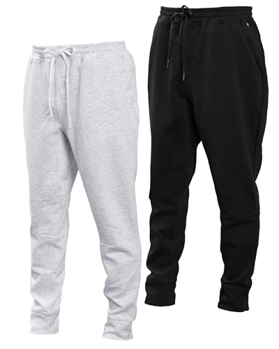 Kenneth Cole REACTION Stretch Scuba Knit Tapered Sweatpants for Men 2-Pack, Active Mens Joggers with Pockets Pack of 2