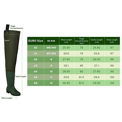 Foto von Magreel Wathose zum Angeln, wasserdicht, Jagdstiefel aus PVC/Nylon, ultraleicht, für Männer und Frauen, Größen 40 bis 46